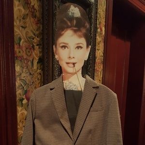 Houndstooth plaid blazer